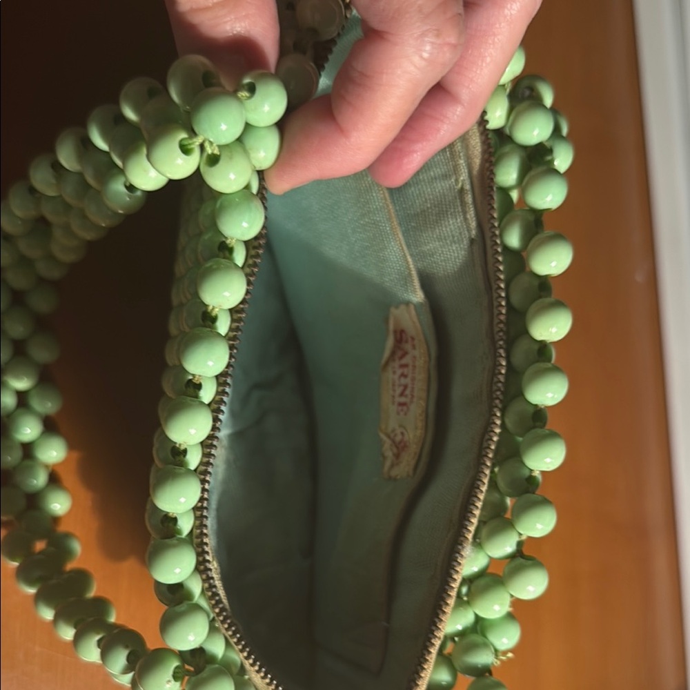 Mint Green Beaded Handbag - Picture 3 of 4